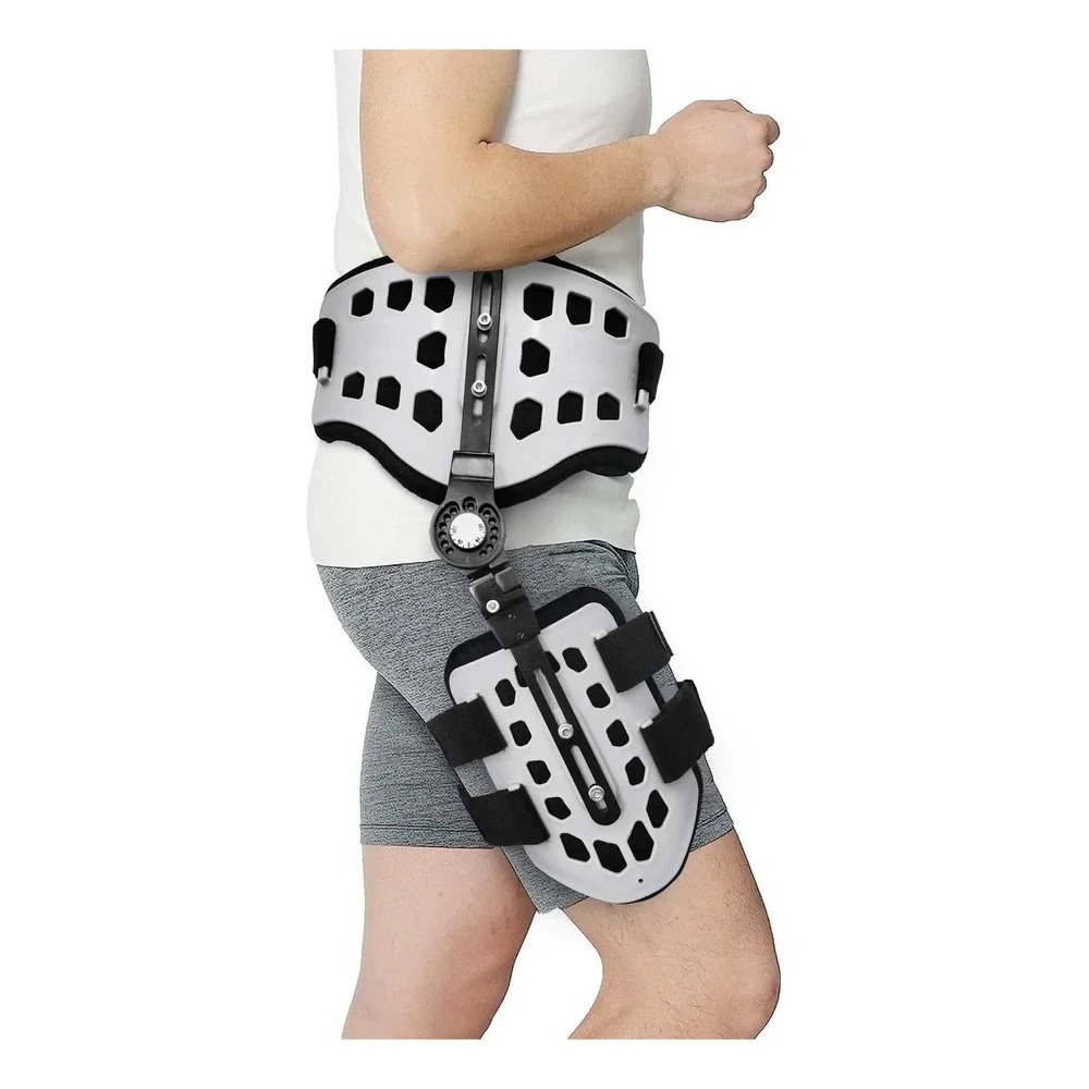 EZWORK Hip Abduction Brace ROM Hinged Orthosis Adjustable Post-Op Recovery Suppo
